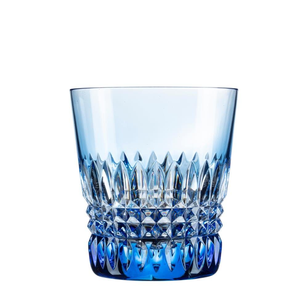 ARNSTADT KRISTALL Tumbler-Glas Trinkglas Becher Empire aqua blau (9,5cm) Kristallglas mundgeblasen ·