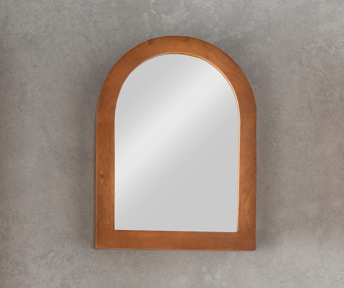 Main Möbel Badezimmerspiegelschrank 48x68cm 'Curves' Mango massiv dunkelbraun