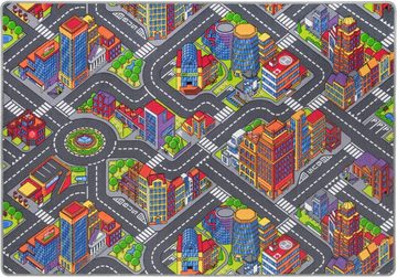 Kinderteppich Big City/Sweet Village, Andiamo, rechteckig, Höhe: 7 mm, Straßen-Spiel-Teppich, für Mädchen & Jungen, Kinderzimmer