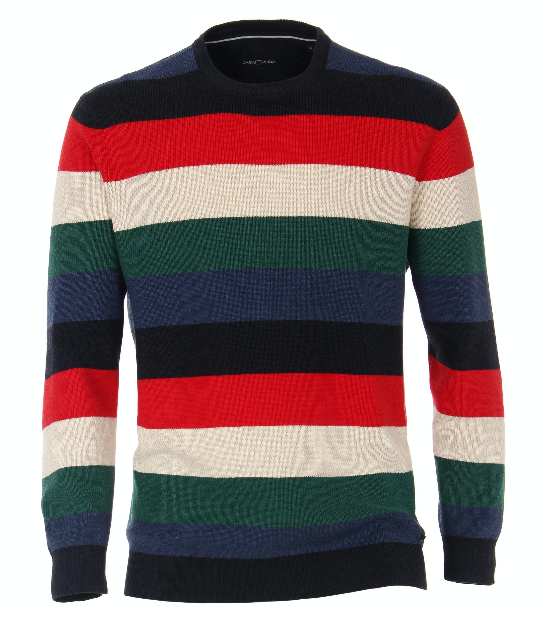 Wollpullover Pullover mit Rundhalsausschnitt gemustert