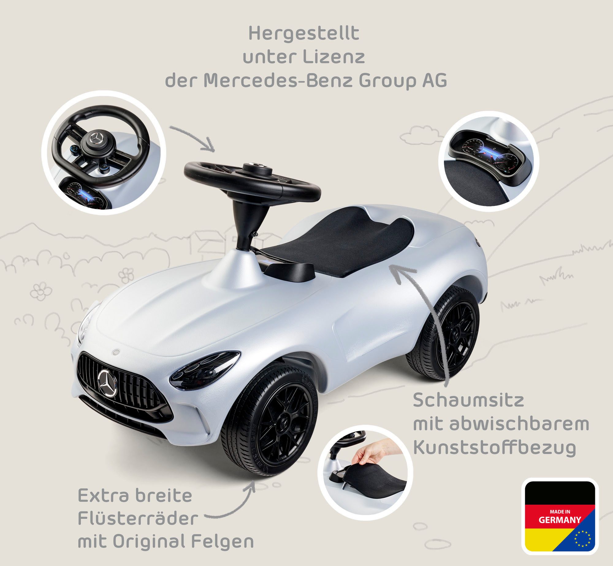 BIG Rutscherauto Mercedes-AMG GT, Made in Germany – Bild 5 von 5