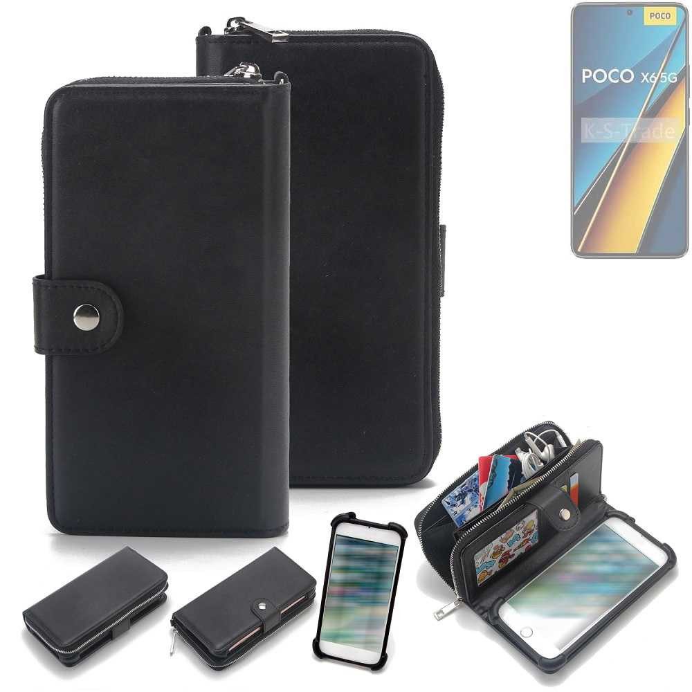 K-S-Trade Handyhülle für POCO X6, 2in1 Handyhülle Schutzhülle & Portemonnee Cover Handy Hülle