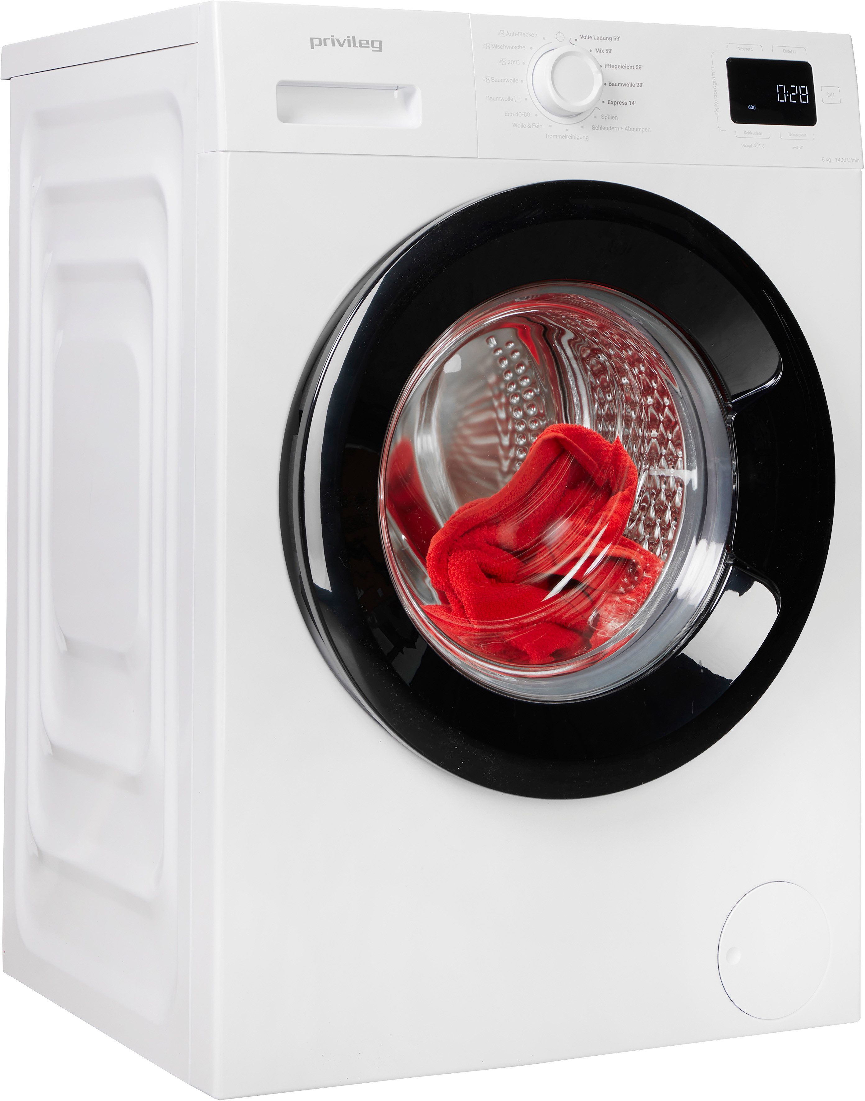 Privileg Waschmaschine MY TIME PWF 974A MY TIME DE, 9 kg, 1400 U/min, Quick Cycles – 5 Programme in unter 1 Stunde