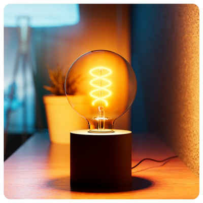 SSC-LUXon LED Bilderleuchte NAMBI Wand- & Tischlampe schwarz mit Steckerkabel mit LED E27 Globe, Extra Warmweiß