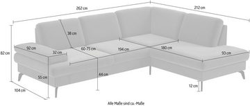 sit&more Ecksofa Morris L-Form inkl. Sitztiefenverstellung, wahlweise mit Bettfunktion, Bettkasten und Armteilverstellung