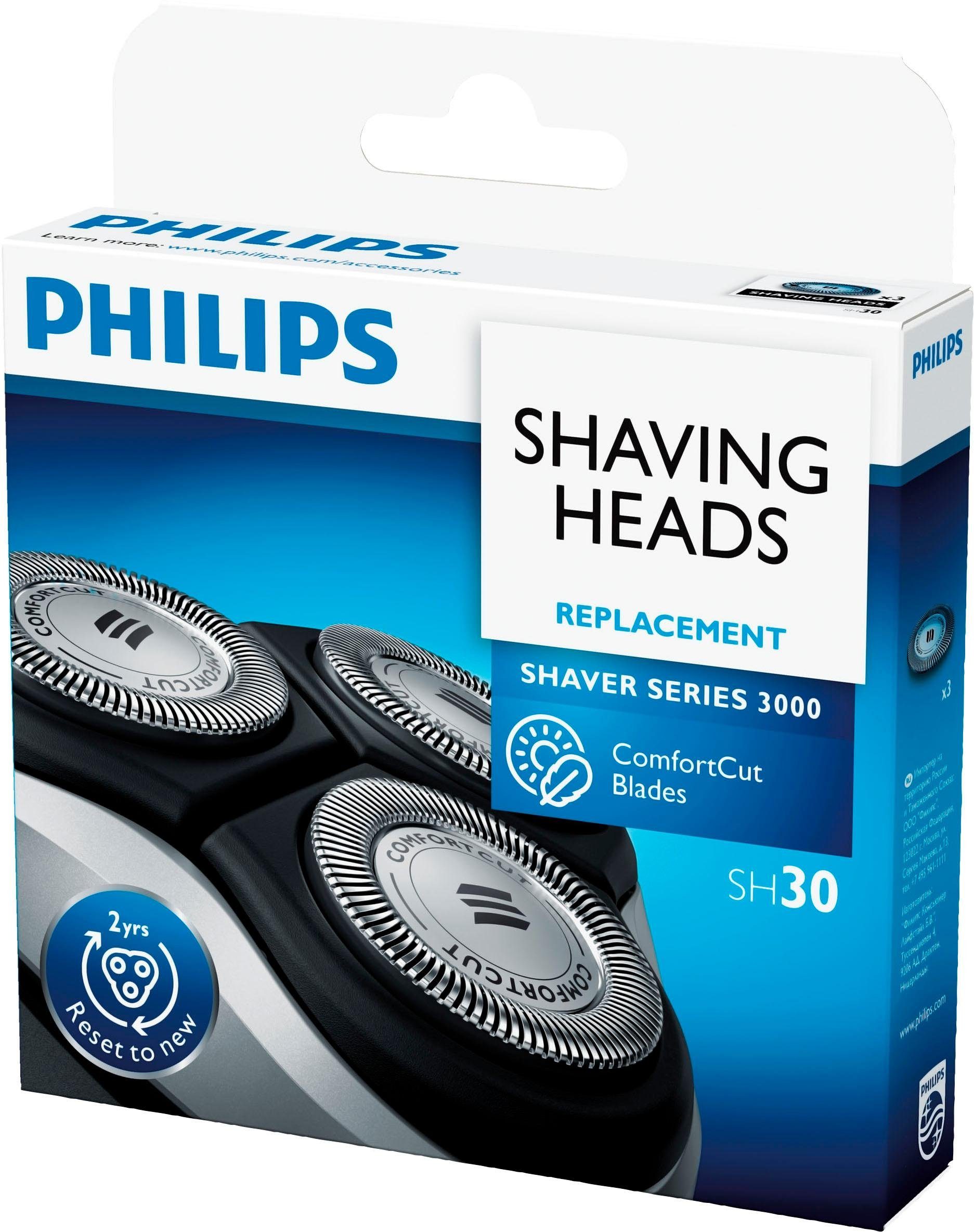Philips Ersatzscherköpfe SH30/50, Ersatzscherköpfe für alle Rasierer der  Series 3000 und 1000