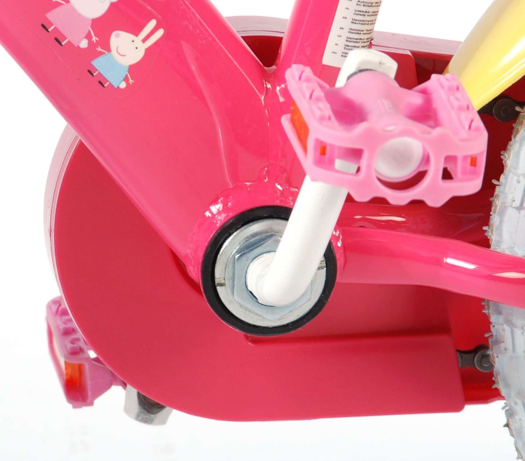 Peppa Pig Kinderfahrrad Mädchen Rücktrittbremse 60 85% Lenkerhöhe - - Zoll kg 12 bis Luftbereifung, zusammengebaut - Pink Stahlfelgen, - - einstellbar
