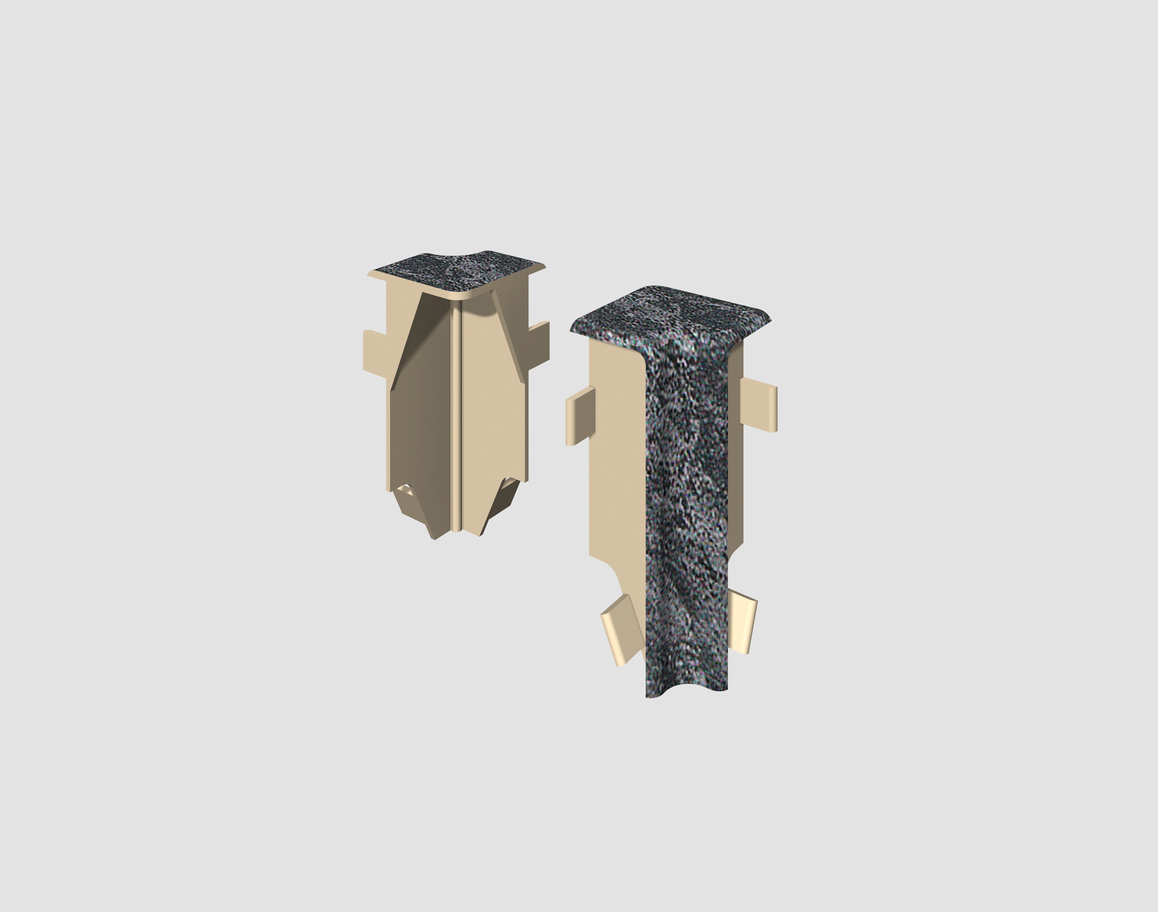 EGGER Sockelleisten-Innenecke Stein schwarz, L: 1.6 cm, H: 5.9 cm, 2-St., neues kubisches Profil; 2 Stück