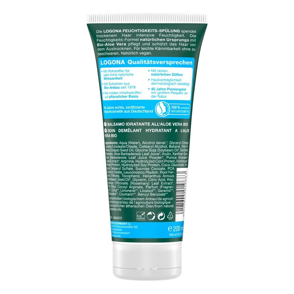 LOGONA Haarspülung Aloe Vera - Feuchtigkeits Spülung 200ml