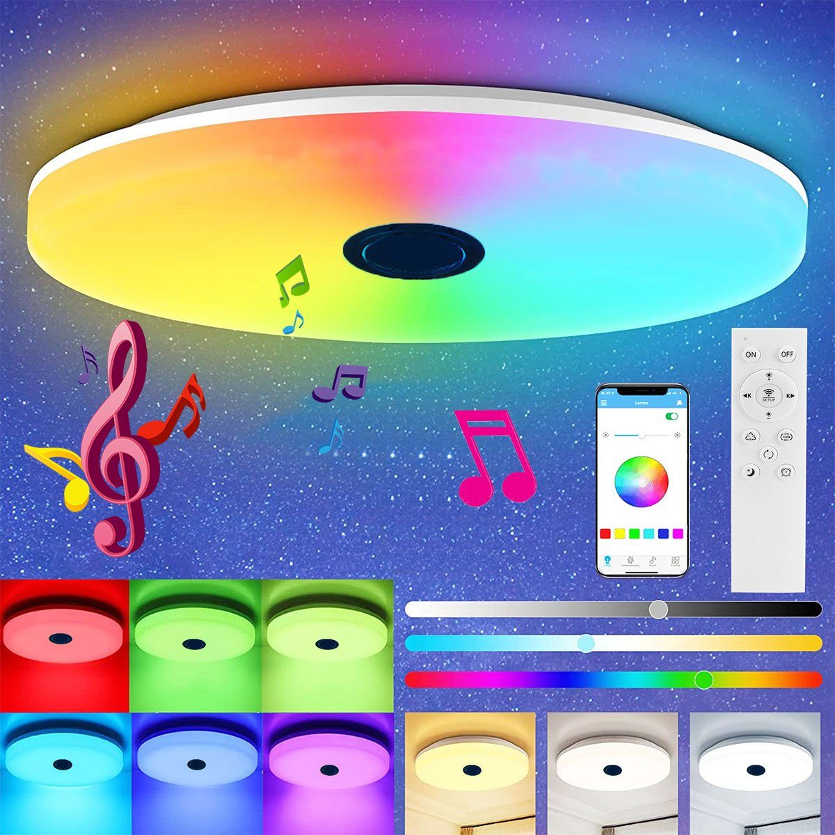 oyajia Deckenleuchte RGB Dimmbar Streamer-Licht Deckenlampe günstig online kaufen