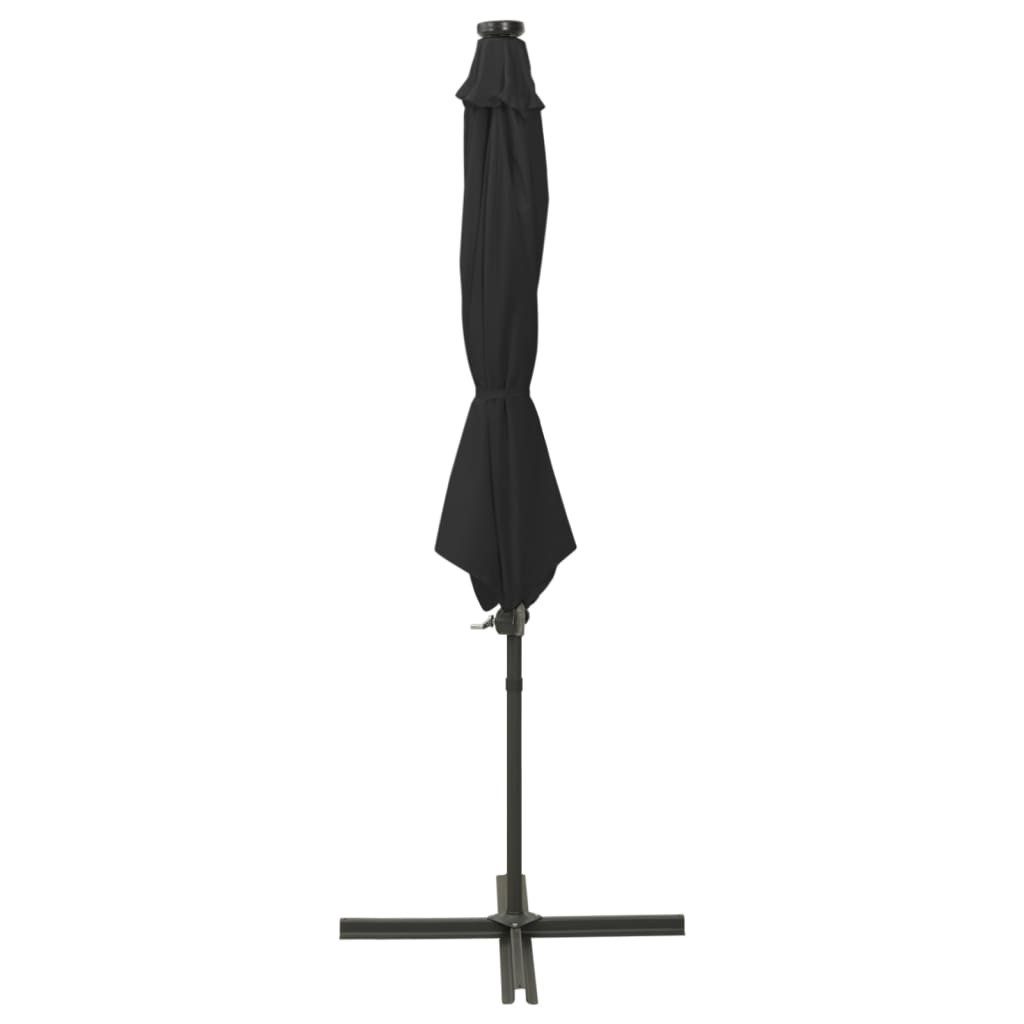 Thumbnail - vidaXL Sonnensegel Ampelschirm mit LED-Beleuchtung 300 cm Schwarz, (1-tlg)