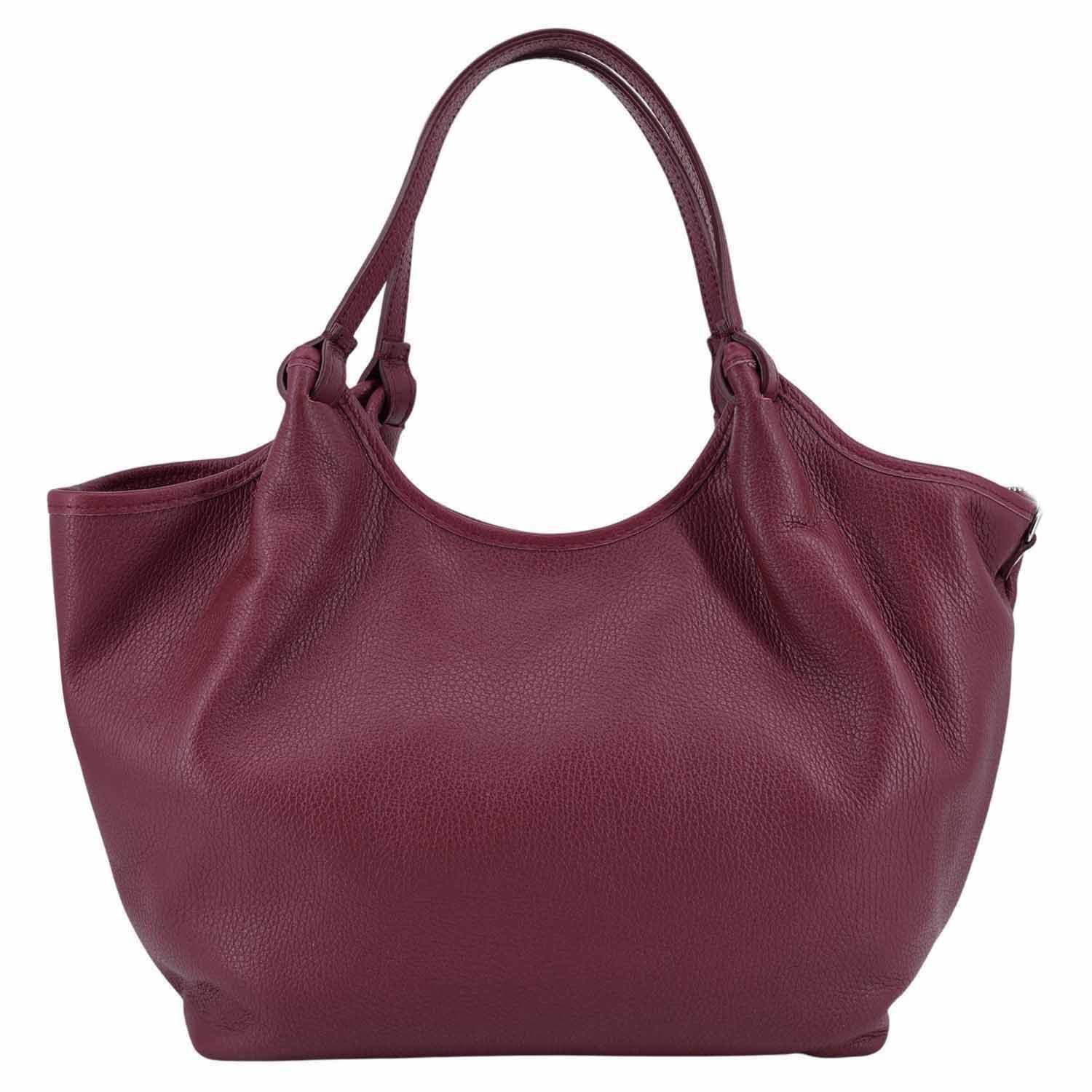 ITALYSHOP24 Shopper Made in Italy Damen Leder Tasche Tote Bag Business Handtasche Freizeit, Schultertasche Crossbody Beuteltasche Henkeltasche Ledertasche DIN-A4