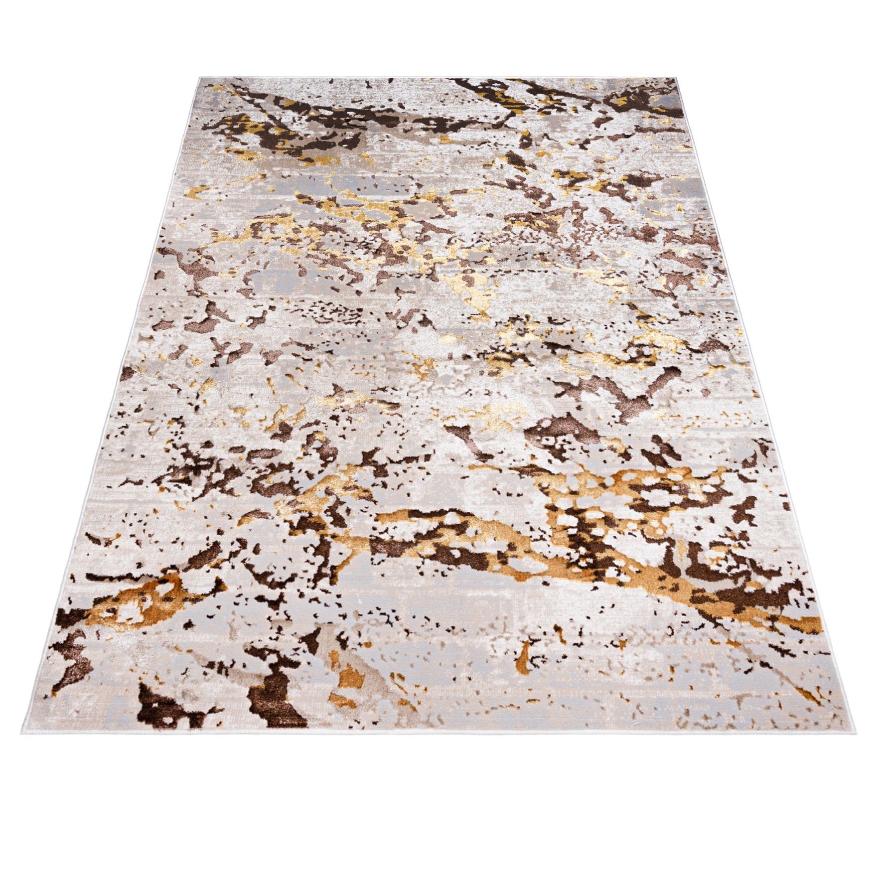 Mazovia Designteppich Glamour Marmor Beige Creme Wohnzimmer, Schlafzimmer, Esszimmer, Büro, Fußbodenheizung – Bild 5 von 5