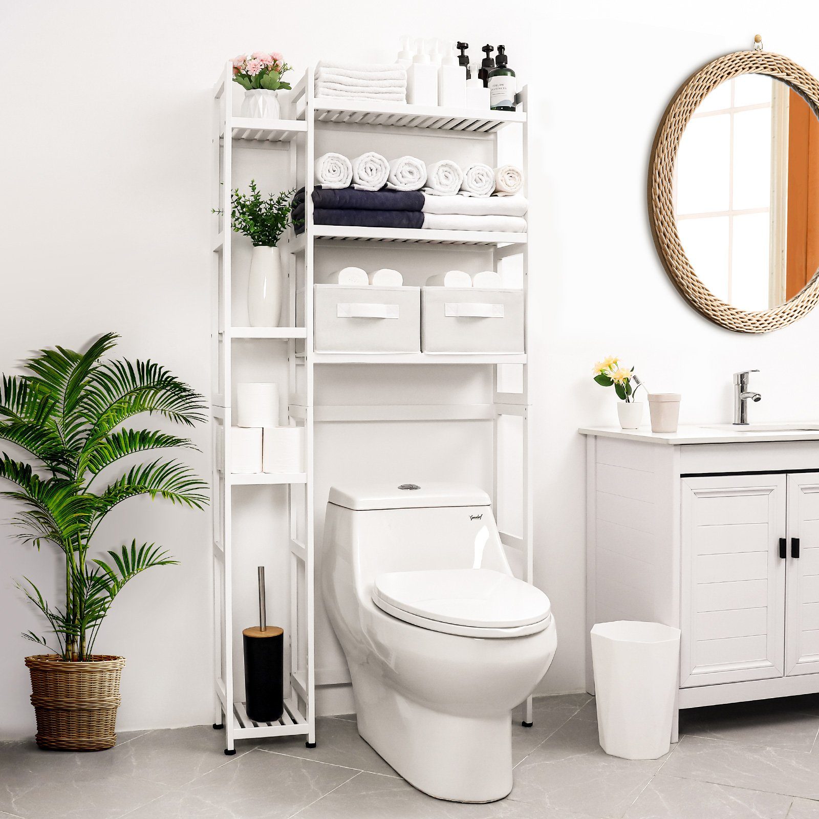 Yorbay Badregal Toilettenregal aus Bambus, WC günstig online kaufen