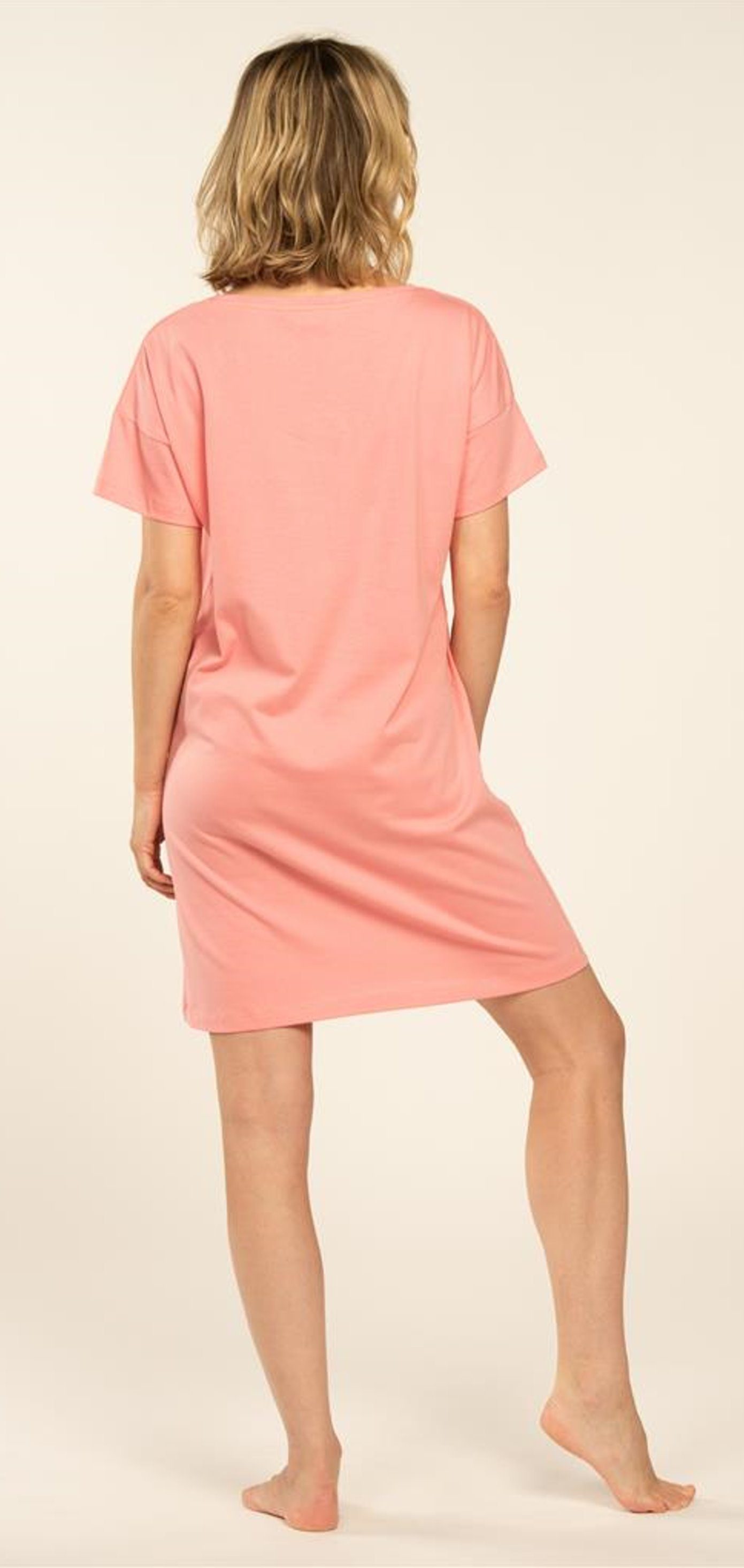 Eskimo Nachthemd Damen Schlafshirt mit kurzem Arm (1-tlg) Baumwolle