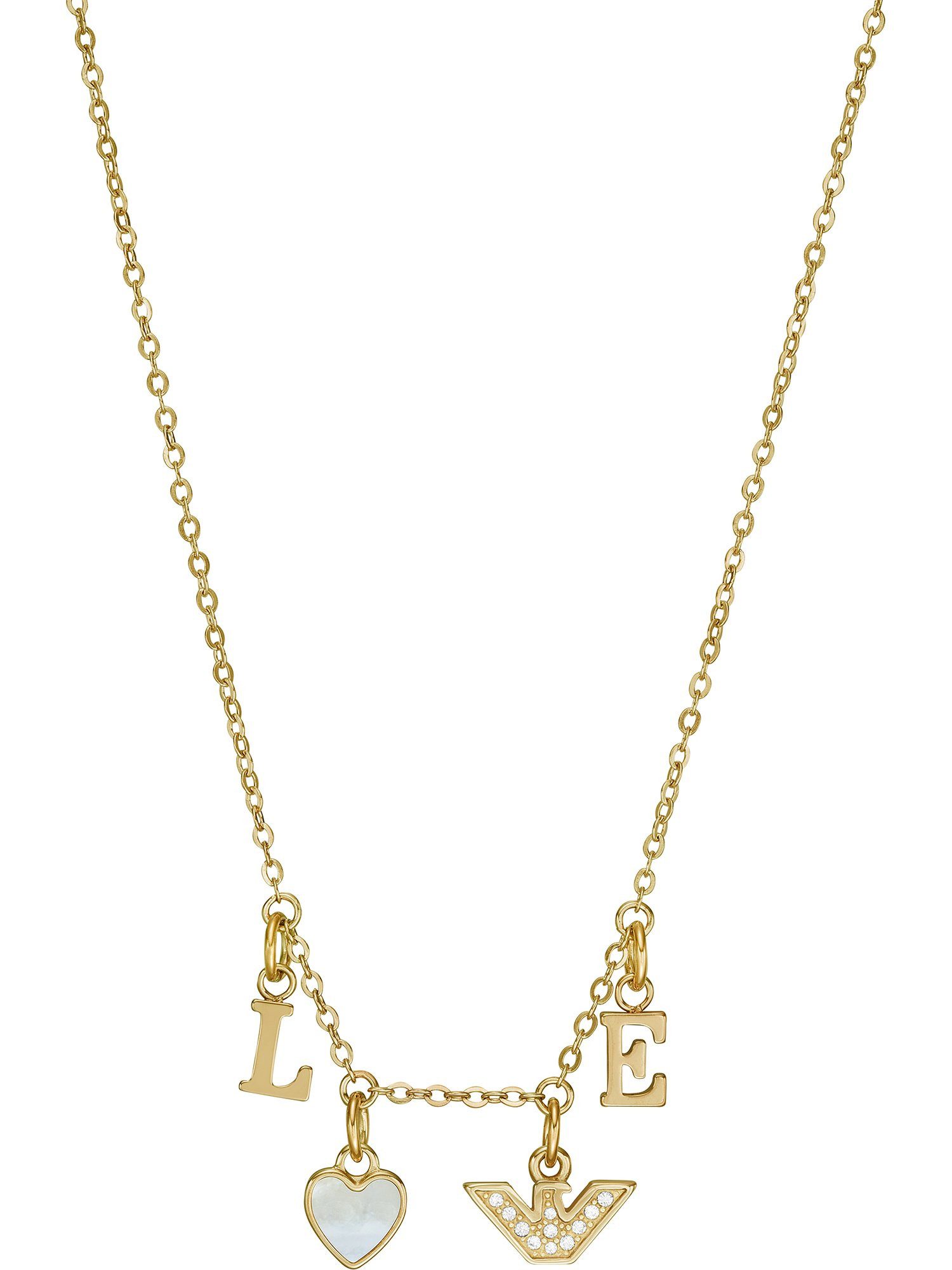 Emporio Armani Collier Emporio Armani Damen-Kette Edelstahl Perlmutt