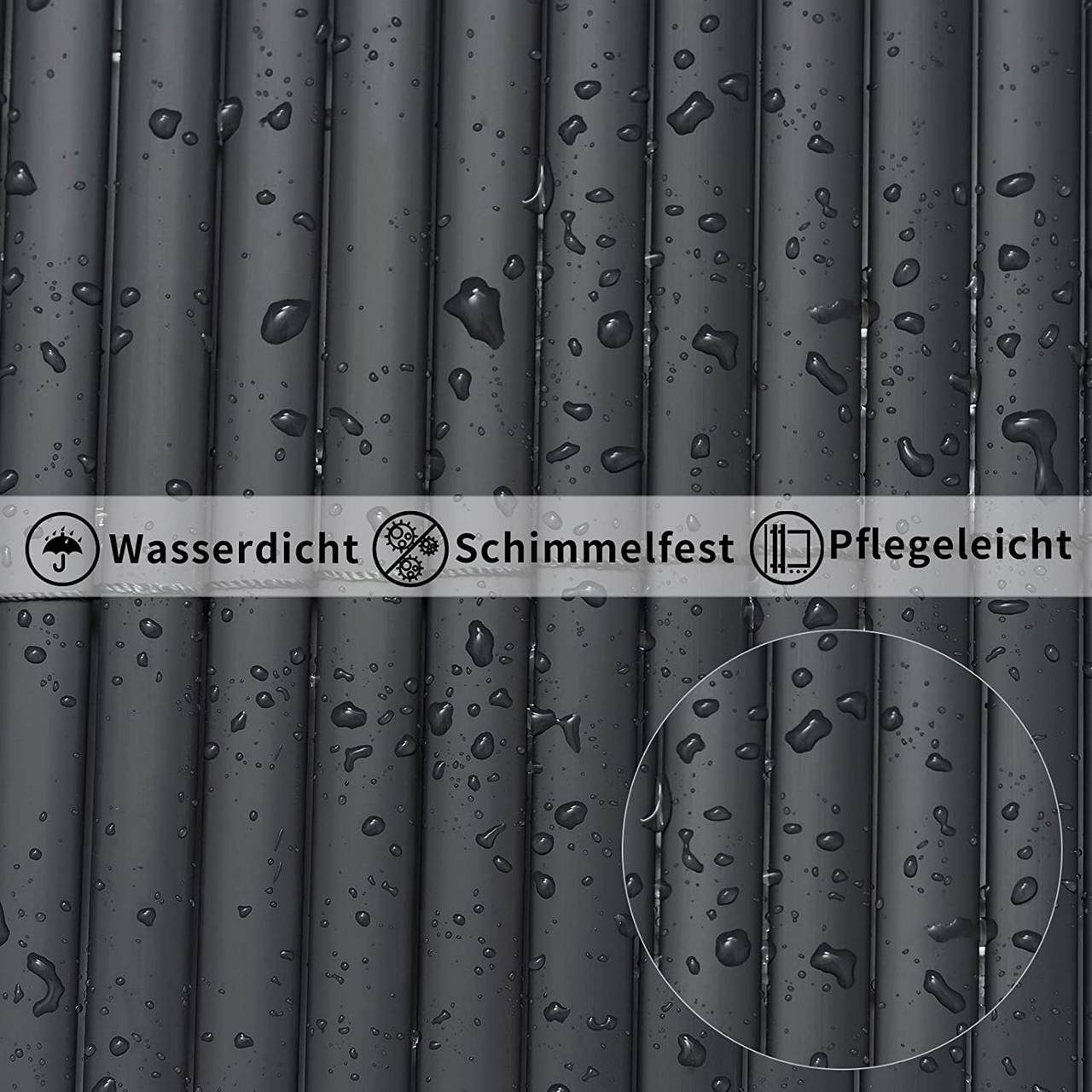 Woltu Balkonsichtschutz (1-St) Sichtschutzmatte PVC grau – Bild 5 von 5