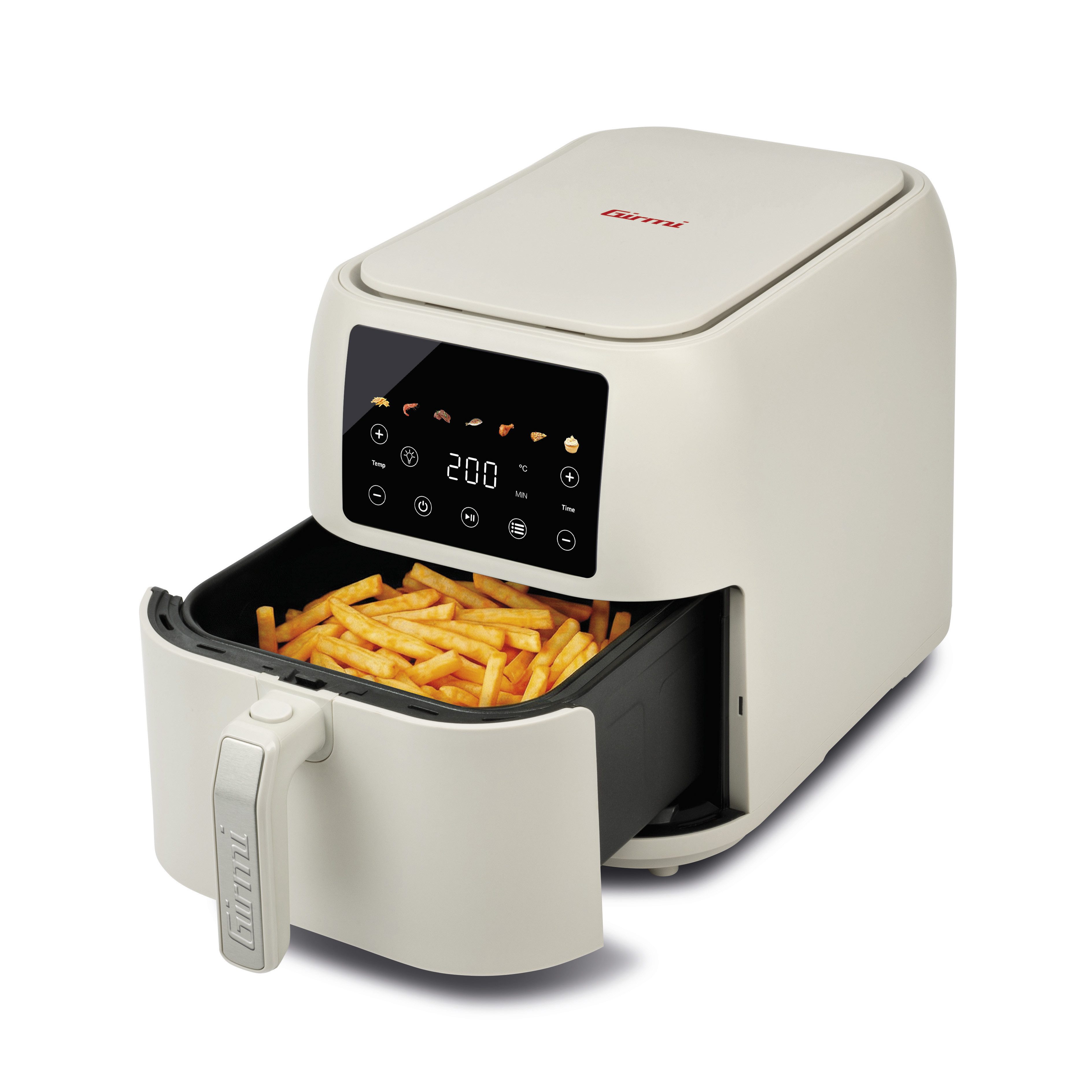 Girmi Heißluftfritteuse FG9201 Ecofrit Deep FG92 8 Liter, 7 Programme, Antihaftbeschichtung, 1700 W, Digitaldisplay, Rezeptbuch, Sicherheitstaste, XXL-Kapazität