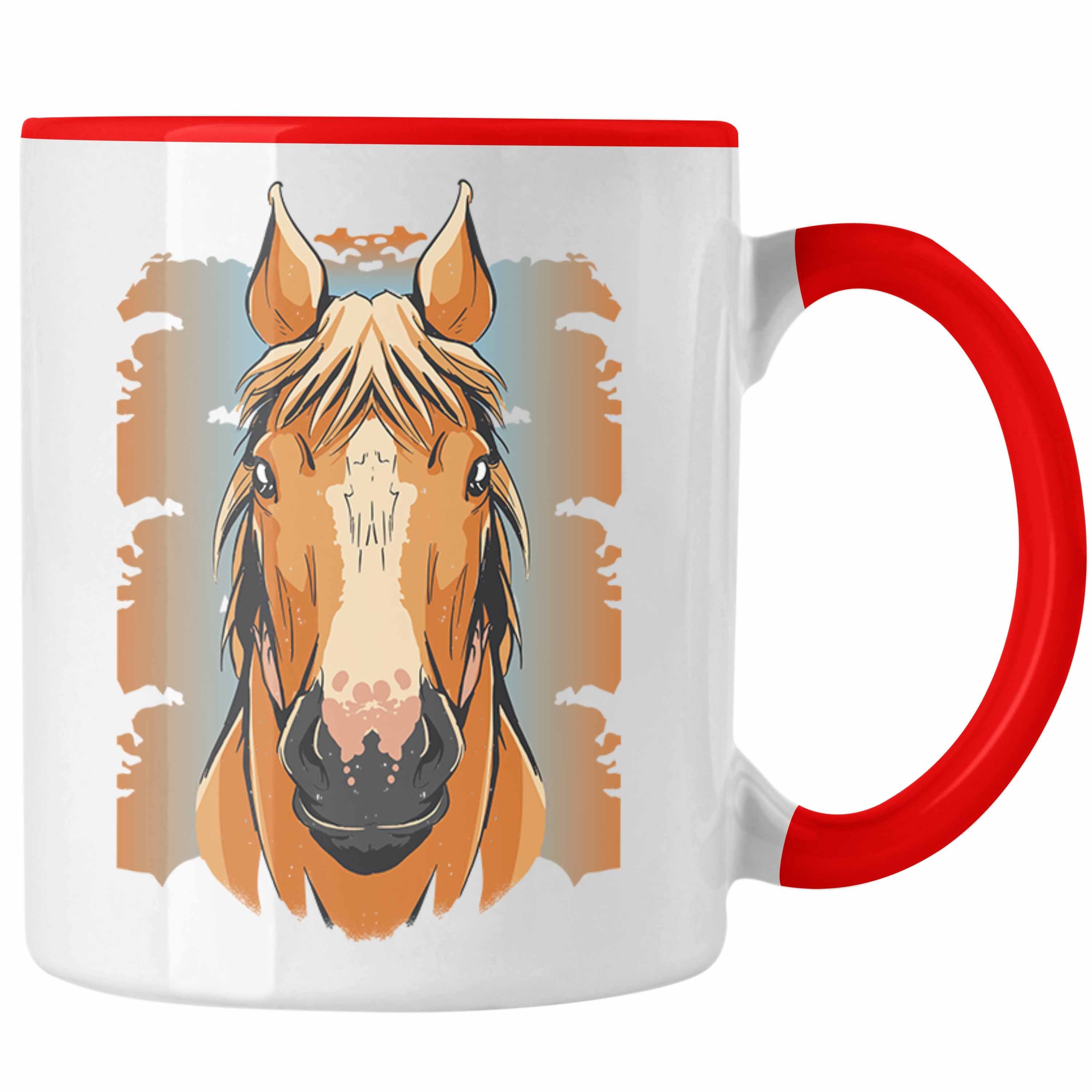 Trendation Tasse Trendation - Lustige Reiter Sprüche Geschenk Tasse Reiterin Pferde Mädchen Geschenkidee Pferde Grafik Rot