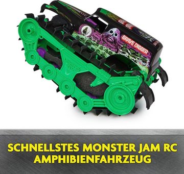 Spin Master RC-Monstertruck Monster Jam - Grave Digger Trax, All-Terrain-geländegängig an Land und im Wasser
