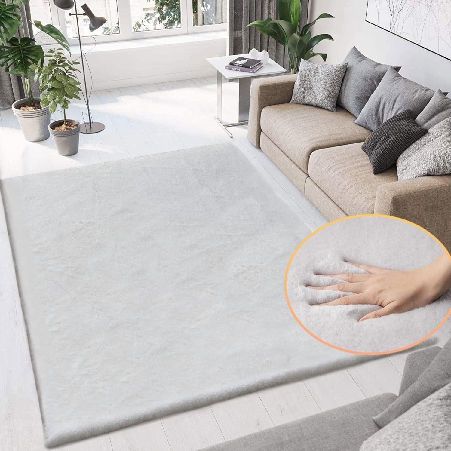 LuxusKollektion Fellteppich Teppich Fellteppich Kunstfell waschbar 150 x 240 cm (Rechteckig) Grau, rechteckig, Höhe: 30 mm