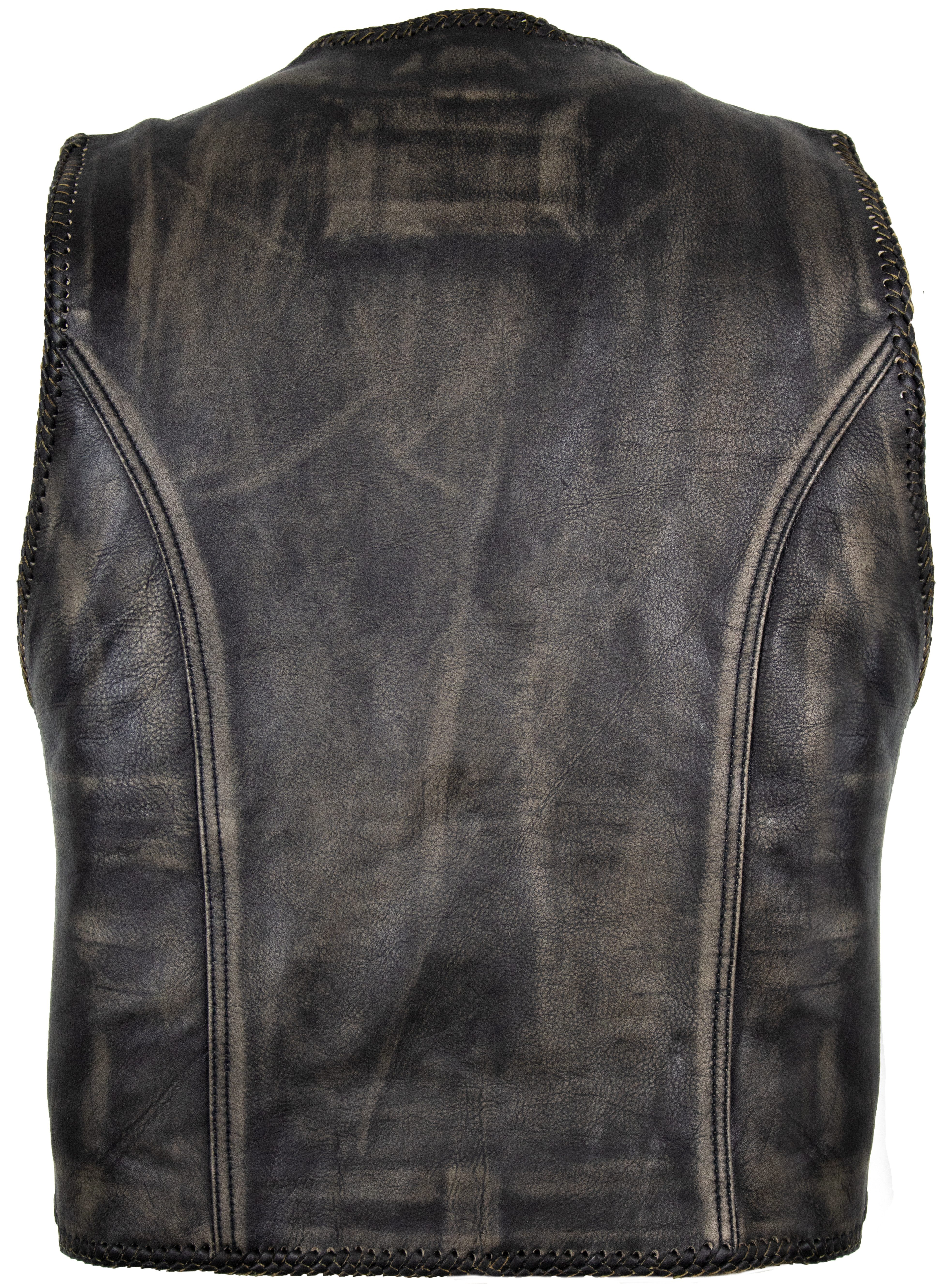 MDM Lederweste Antik Lederweste Biker Kutte günstig online kaufen