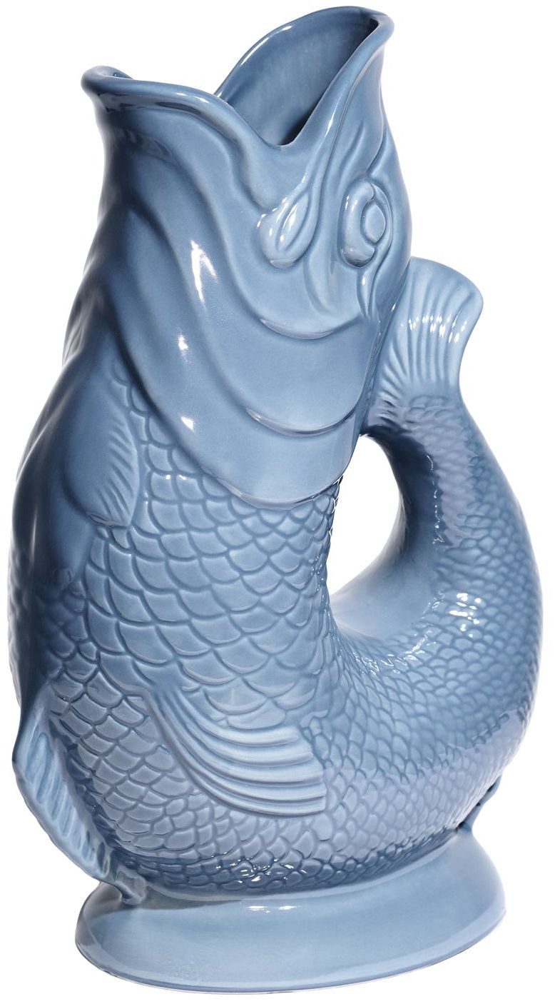 Gluckigluck Wasserkaraffe, (Original Gluggle Jug aus England), mit Gluckergeräusch, handgefertigt, ikonisches Fisch-Design, 1,2 L