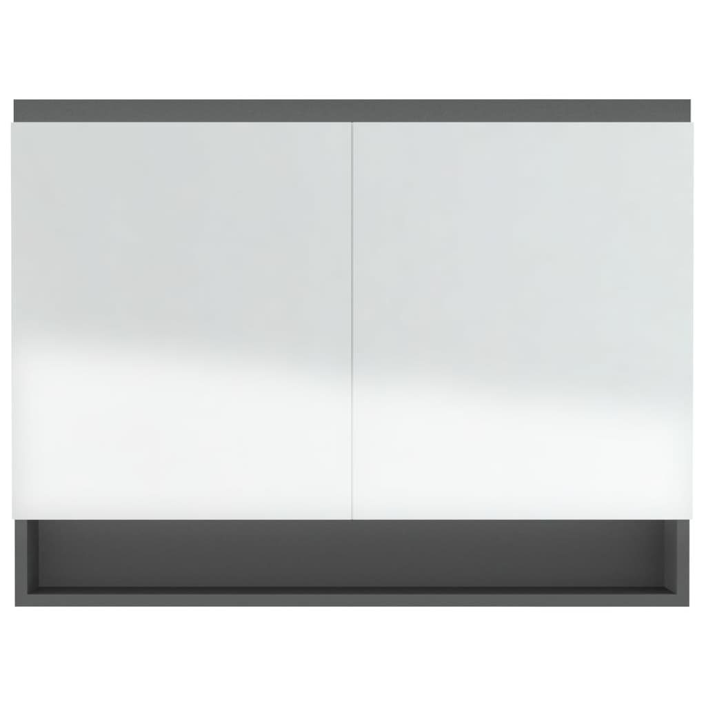 (1-St) MDF Grau cm 80x15x60 fürs Bad Spiegelschrank vidaXL Badezimmerspiegelschrank