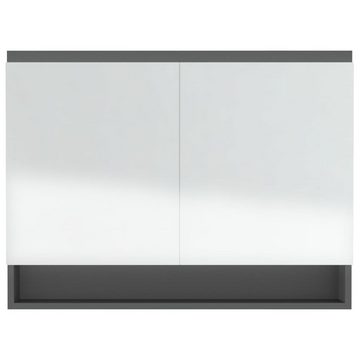 vidaXL Badezimmerspiegelschrank Spiegelschrank fürs Bad 80x15x60 cm MDF Grau (1-St)