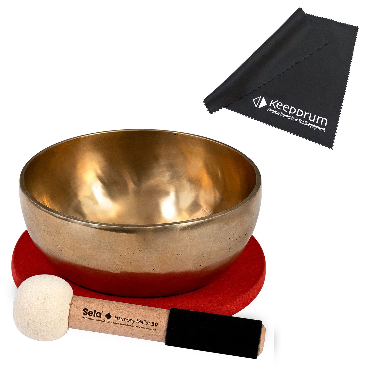 Sela Klangschalen Sela Klangschale se 264 Harmony 22 mit Schlägel und Mikrofasertuch,Harmony Singing Bowl, 22 cm mit Schlägel, mit Mikrofasertuch