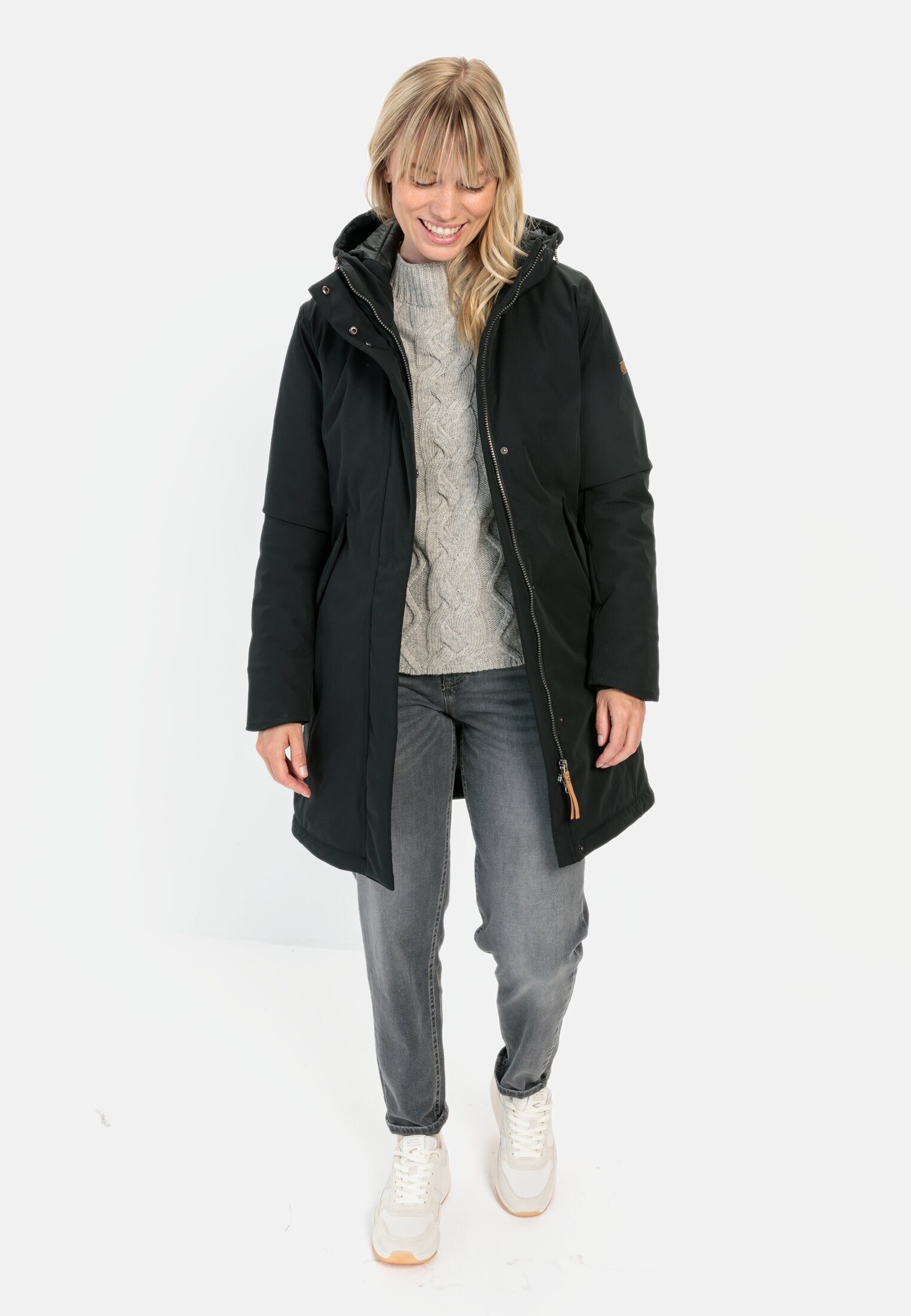 camel active Funktionsmantel mit Kapuze Langarm Kapuze