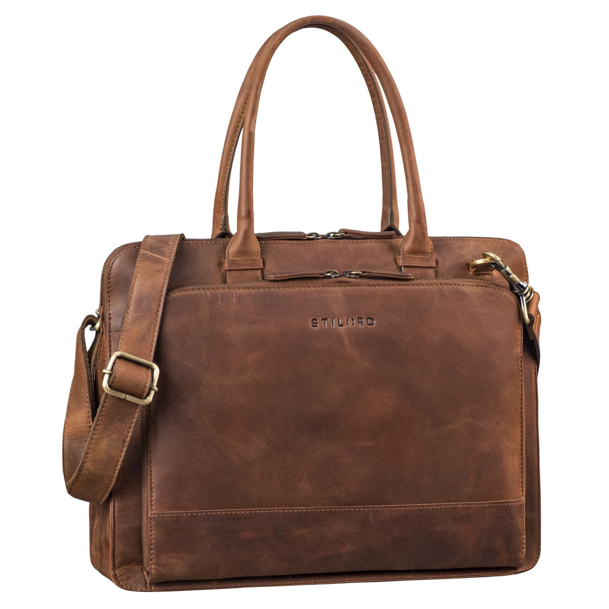 Laptoptasche "Nola" Shopper Tasche Damen Leder Groß Laptoptasche 13.6 Zoll