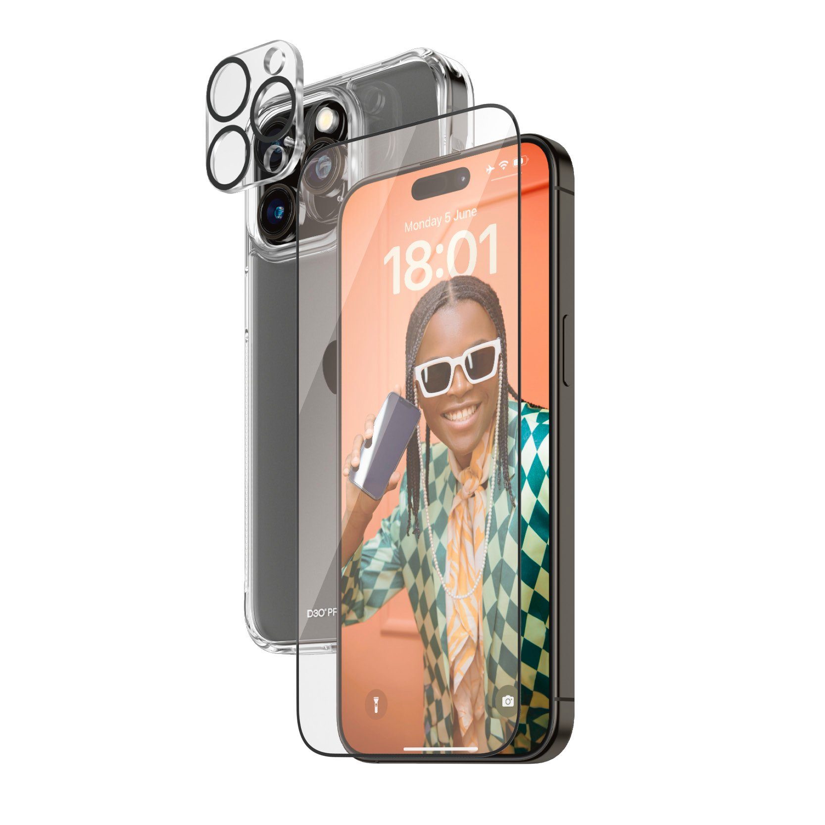 PanzerGlass Displayschutzglas 3-in-1 Bundle Pack für Apple iPhone 15 Pro Max, Displayschutzfolie, Bildschirmschutz, Schutzglas, kratz- & stoßfest