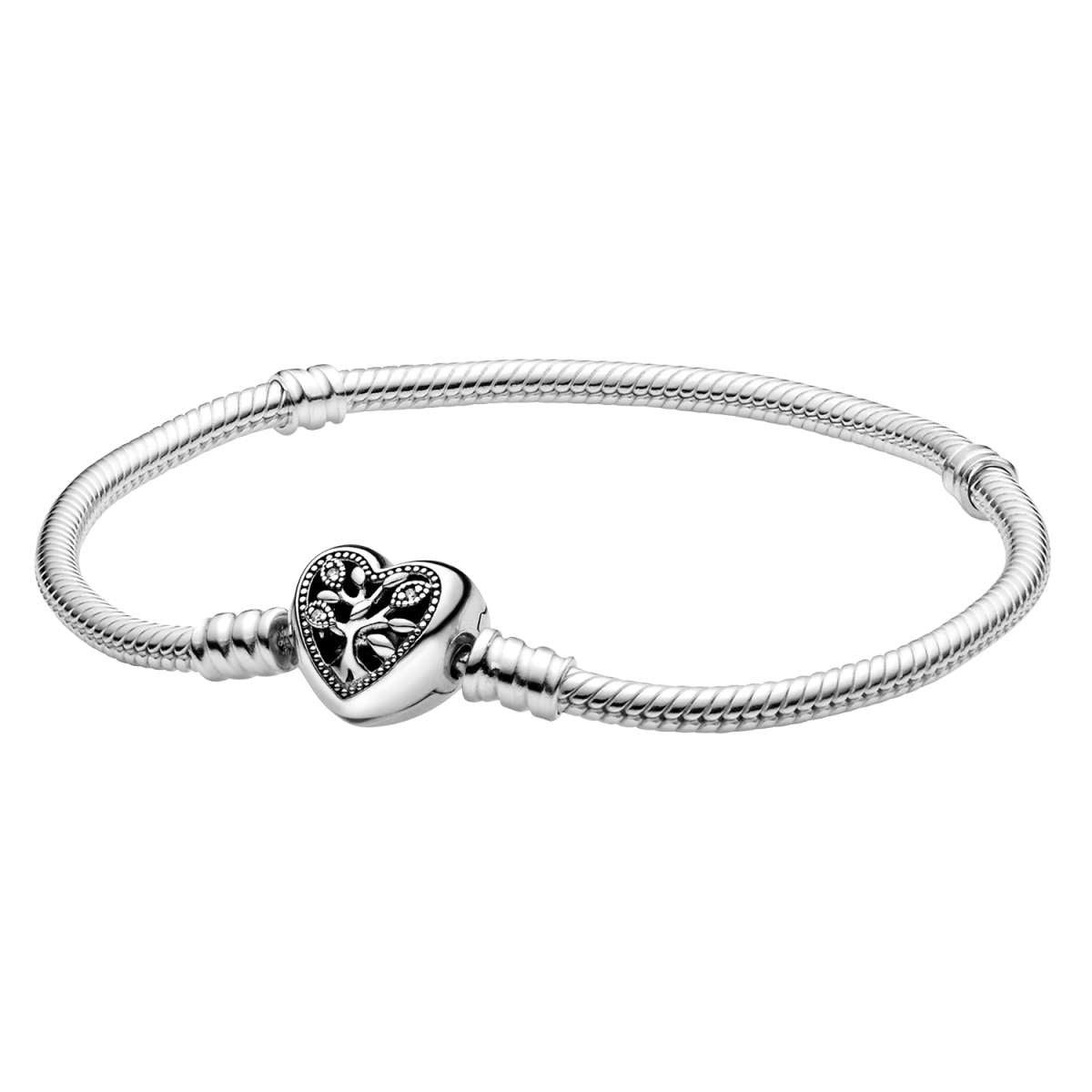 Pandora Silberarmband 598827C01, für Damen Moments Familienstammbaum Herz-Verschluss