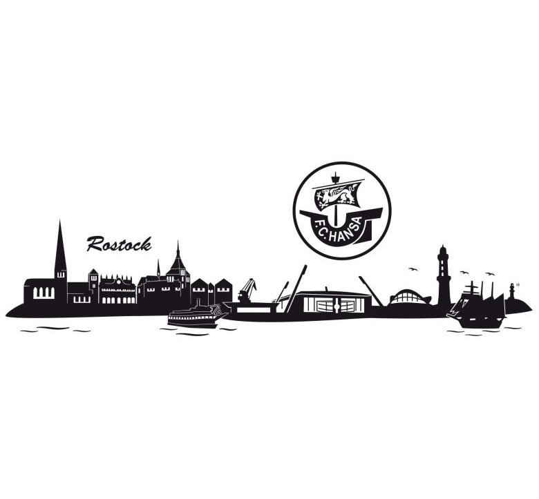Wall-Art Wandtattoo Hansa Rostock Skyline + Logo (1 St)