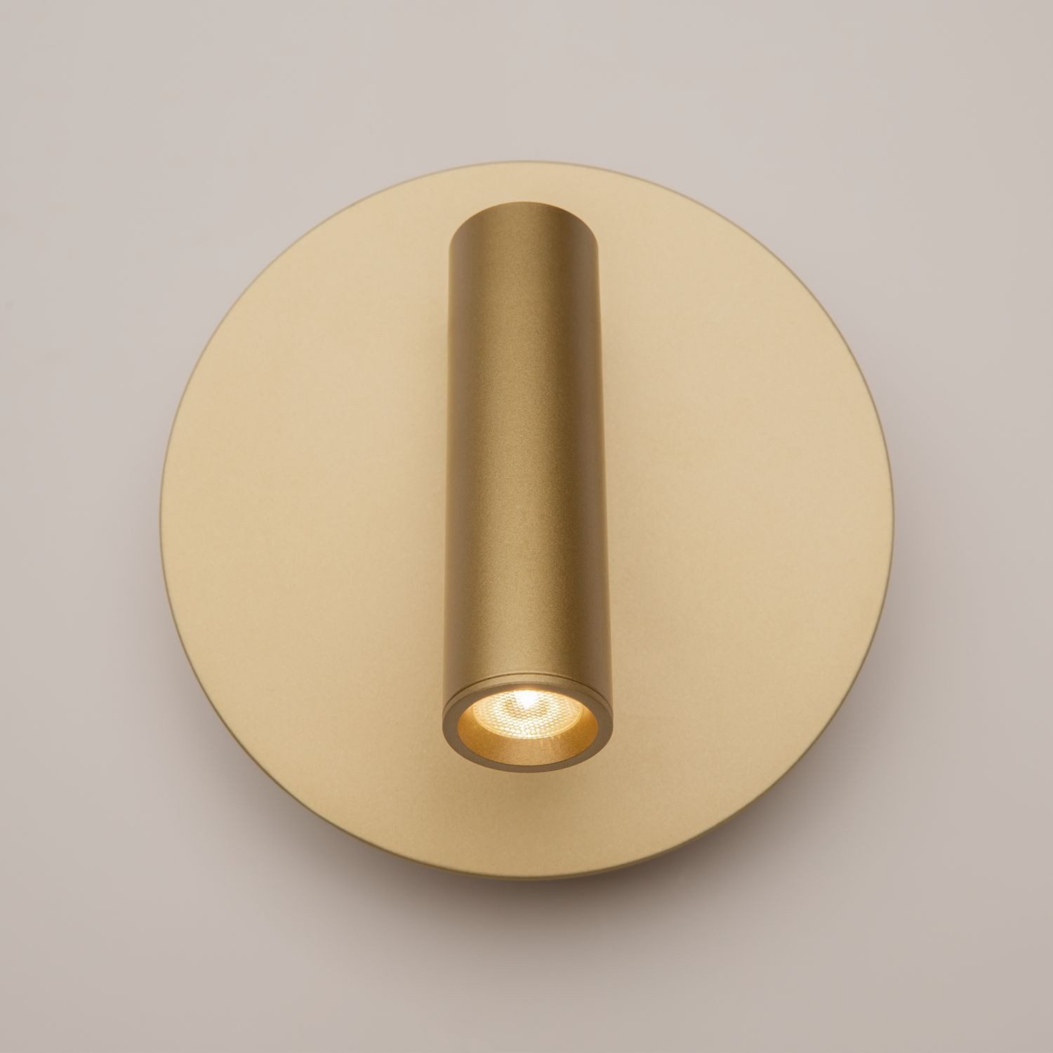 Licht-Erlebnisse Wandleuchte GIMO, LED fest integriert, Warmweiß, LED Aluminium verstellbar H: 14 cm mit Schalter in Gold matt rund