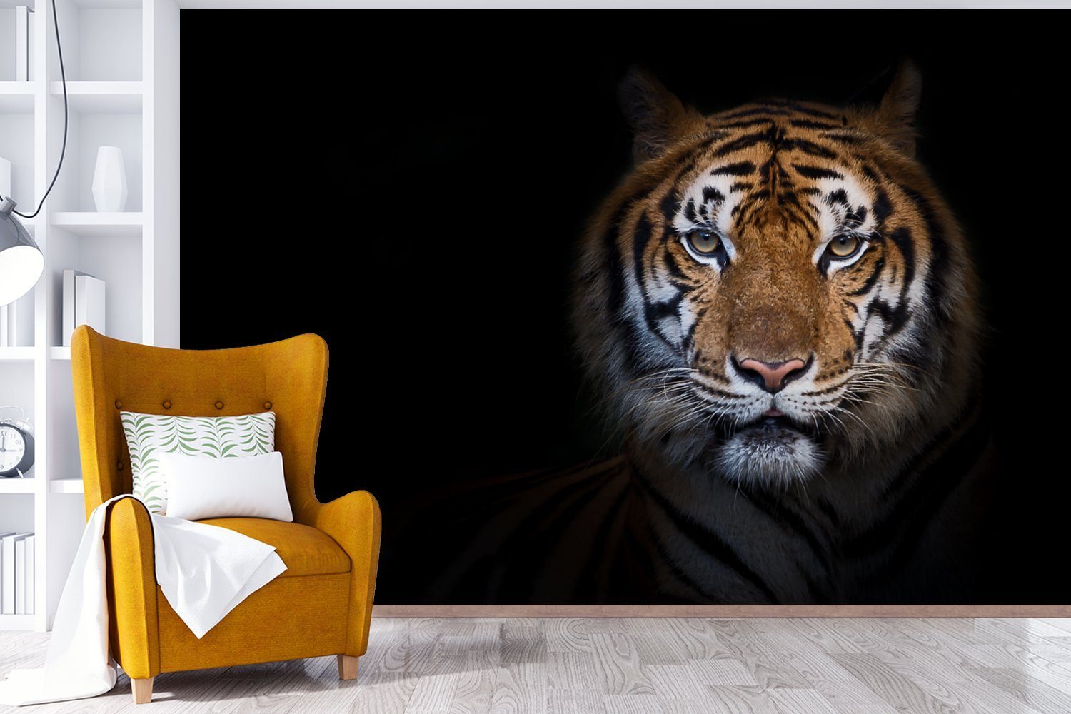 Kinderzimmer, Tiger St), (6 Tier MuchoWow Schlafzimmer, Vinyl Fototapete Tapete Porträt, für Matt, - Wohnzimmer, bedruckt, Wallpaper -