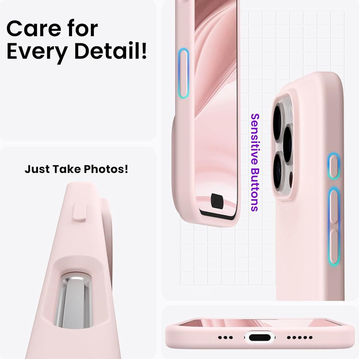CoolGadget Handyhülle Silikon Case für das Apple iPhone 16 Pro Max Slim TPU Cover 6,9 Zoll, Weiche Schutz Hülle mit Innen Fleece aus Stoff Handy Tasche – Bild 5 von 5