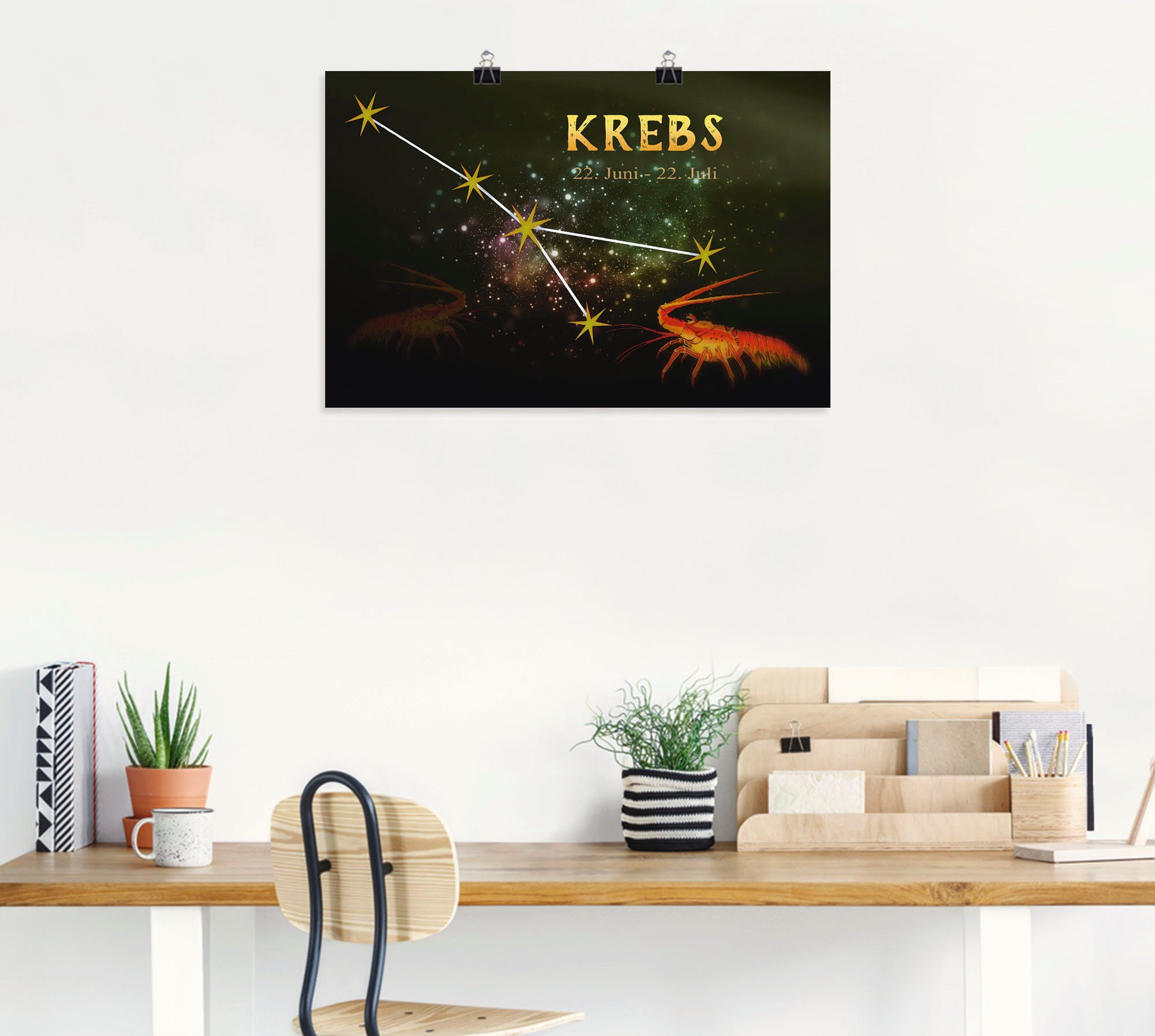 Artland Wandbild »Sternzeichen - Krebs«, Bilder von Sternzeichen (1 Stück), in vielen Größen & Produktarten - Alubild / Outdoorbild für den Außenbereich, Leinwandbild, Poster, Wandaufkleber / Wandtattoo auch für Badezimmer geeignet-HomeTrends