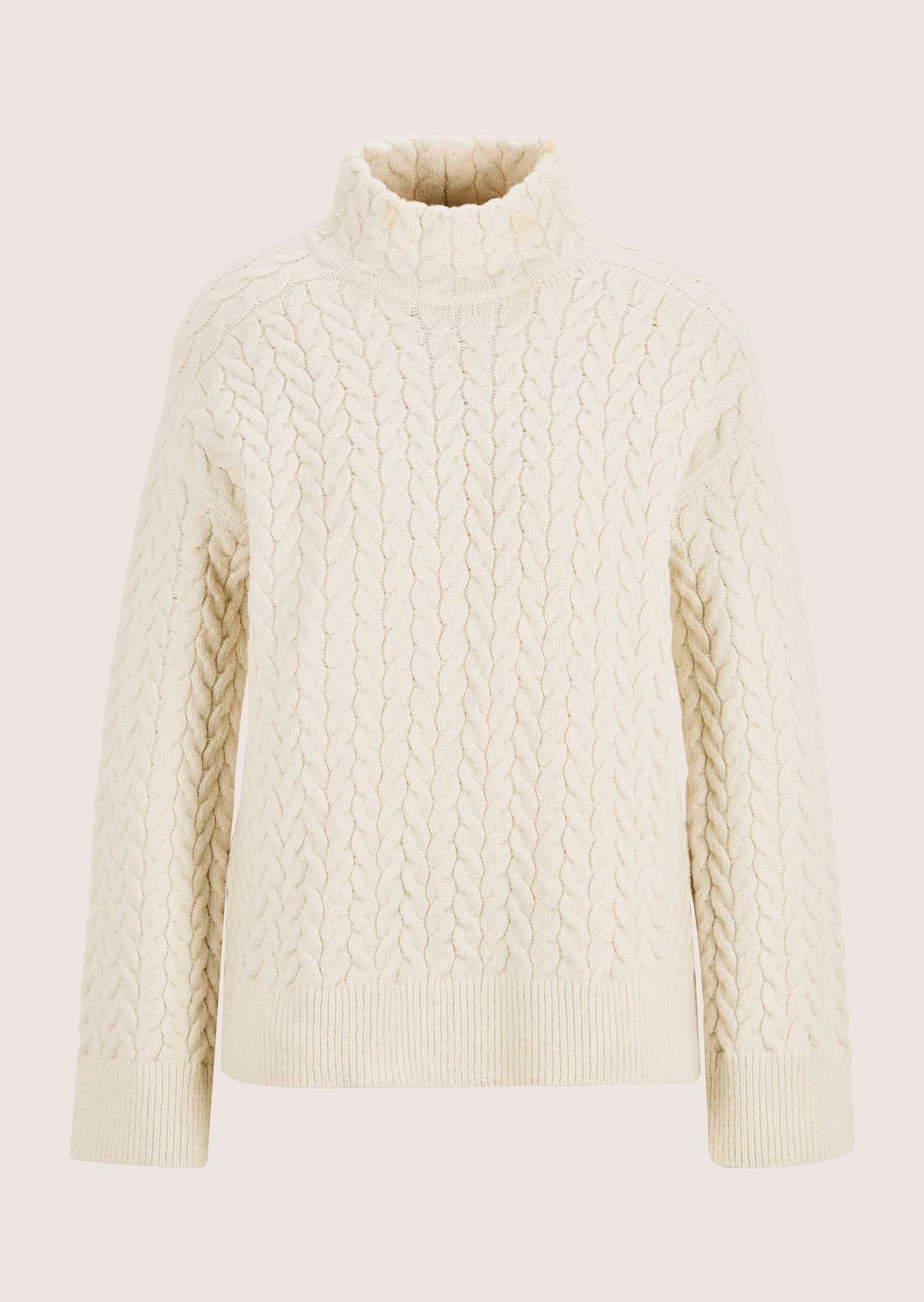 Strickpullover Eleganter Baumwollpullover mit Zopfmuster