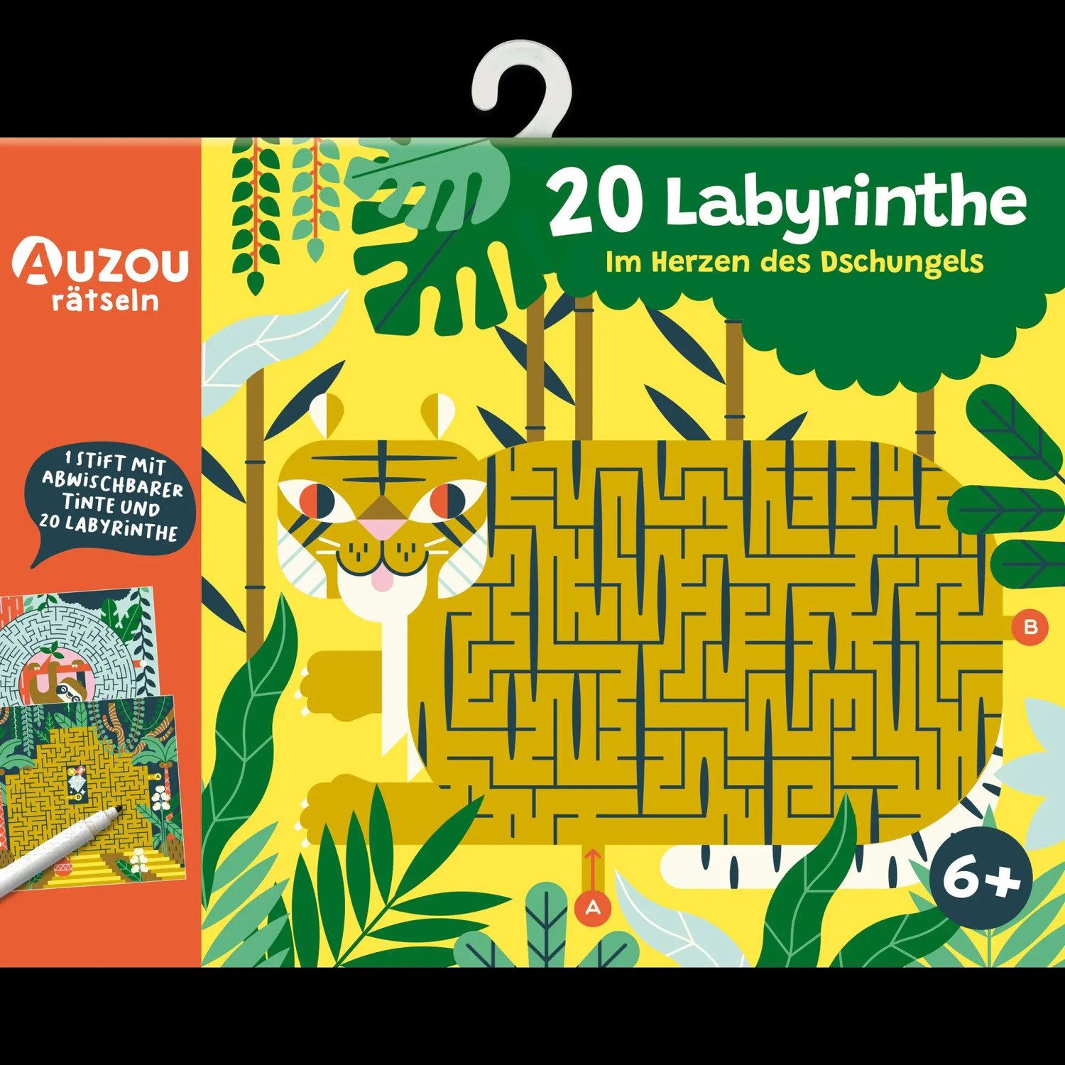 HUCH! Spiel Auzou 20 Labyrinthe im Herzen des Dschungels
