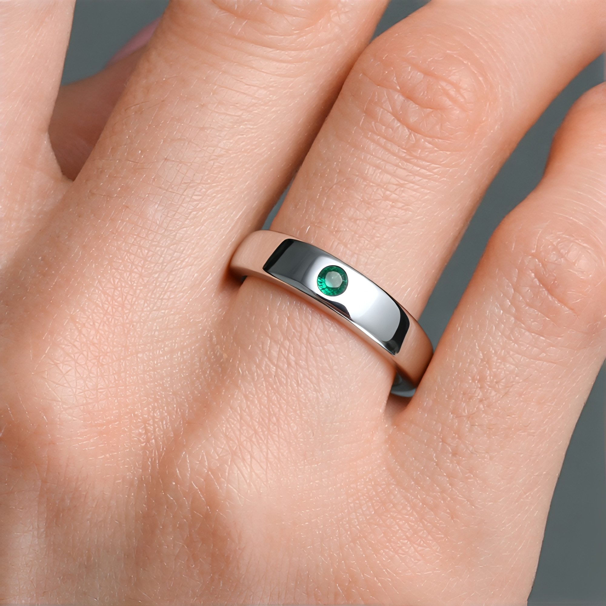 Cavill Solitärring Cavill Ring 0,1 ct Smaragd, 925er Sterlingsilber platin. günstig online kaufen