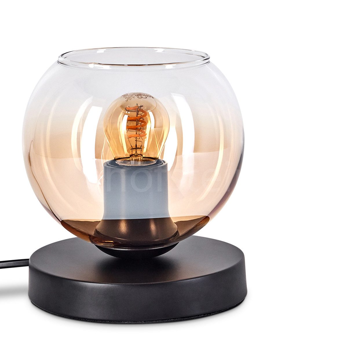 hofstein Tischleuchte Tischlampe aus Metall/Glas in günstig online kaufen