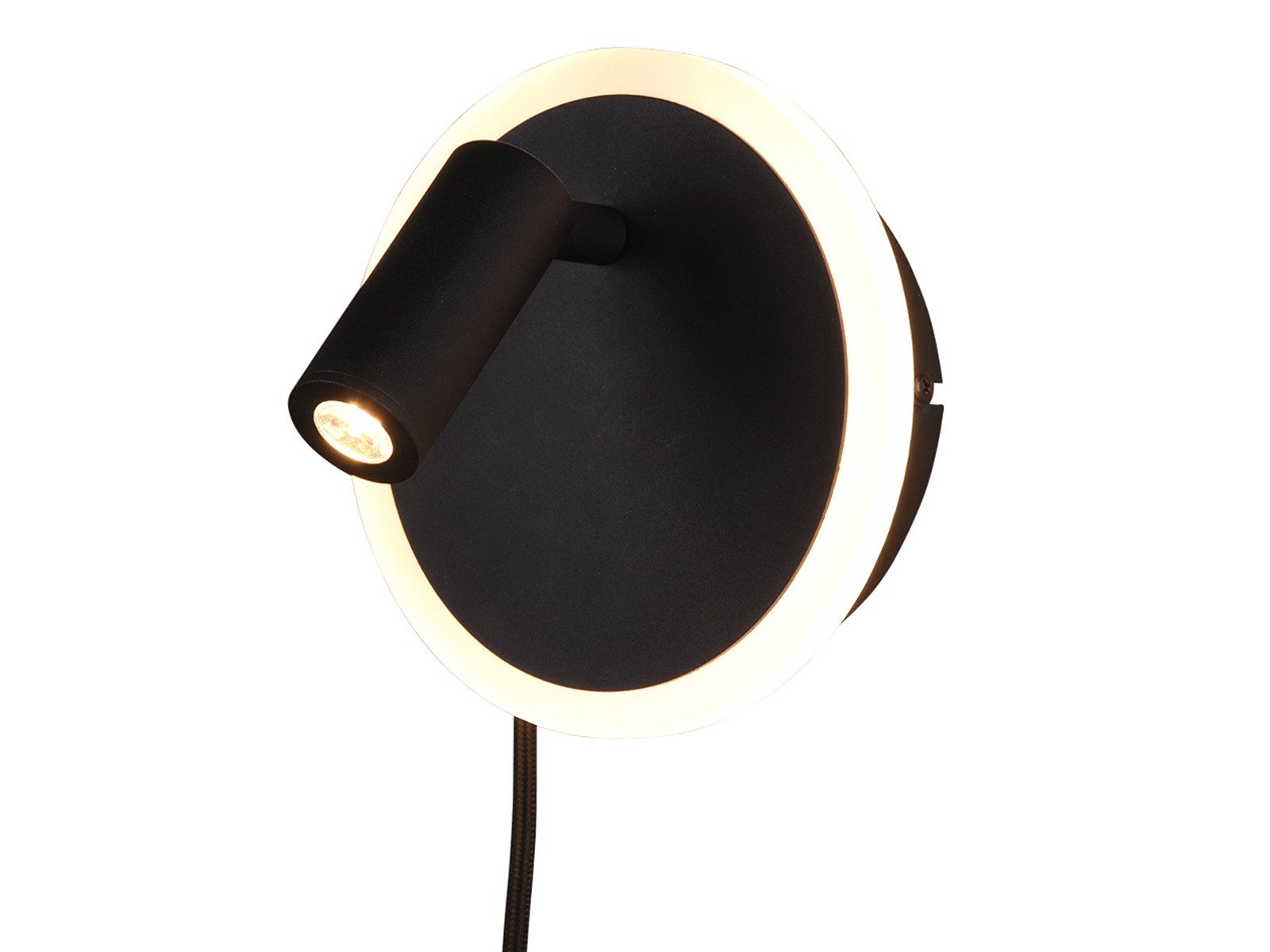 TRIO Leuchten LED Wandleuchte, indirektes Licht, LED fest integriert, Warmweiß, Kleine Lese-Lampe Bett, Wand-Beleuchtung indirekt mit Schalter, Ø15 cm