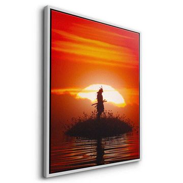 DOTCOMCANVAS® Leinwandbild After The Last Breath, Leinwandbild Sonnenuntergang orange AI KI generiert Wandbild