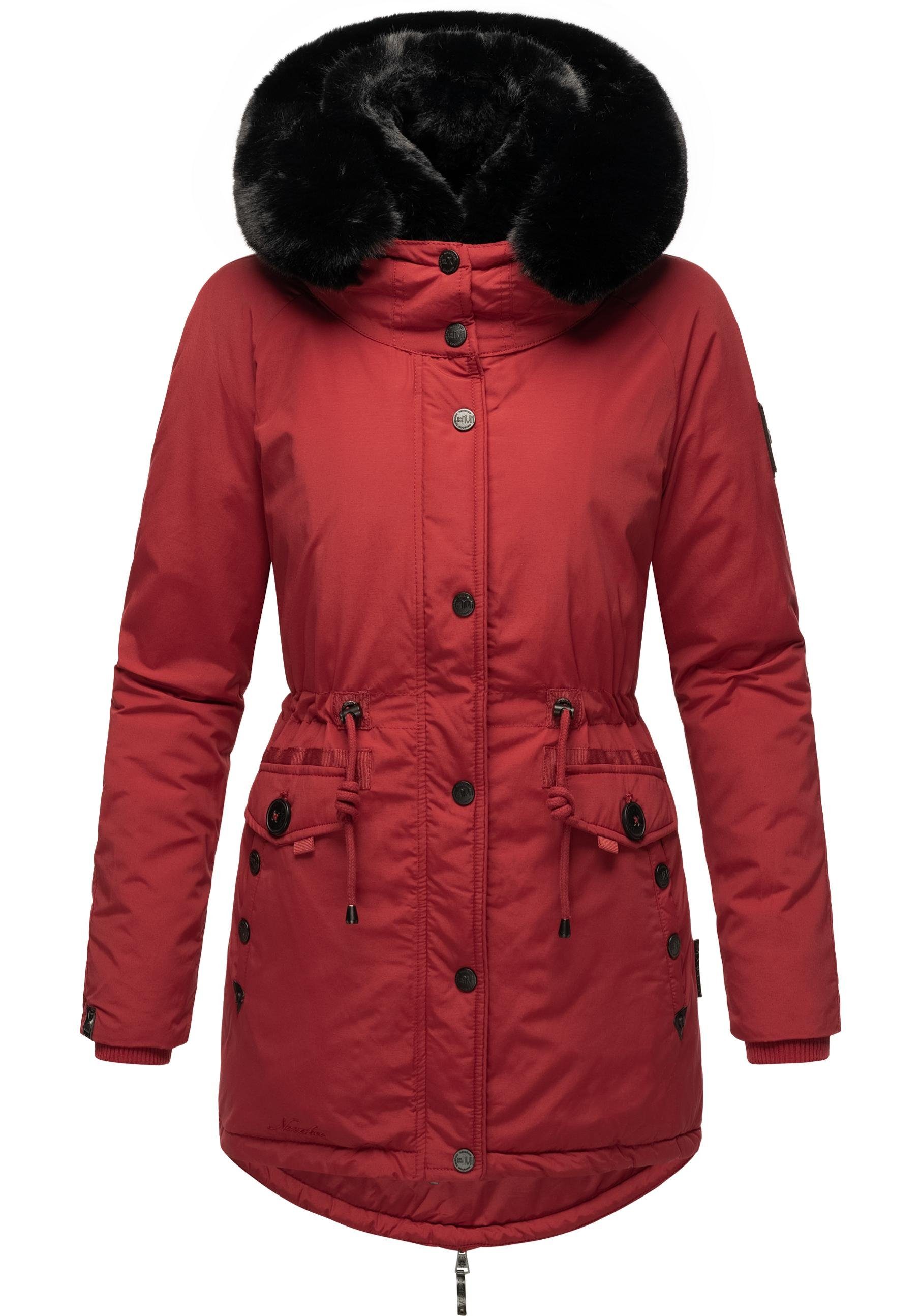 Navahoo Wintermantel Sweety Deluxe modischer Winterparka mit großer doppelter Kapuze