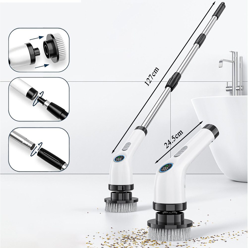 Thumbnail - NUODWELL Reinigungsbürsten-Set Elektrische Reinigungsbürste mit 7 Bürstenköpfe, Spin Power Scrubber, (1-tlg.,MitBürstenk...