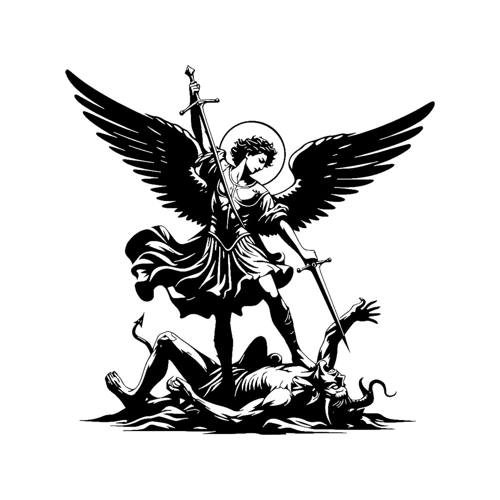 Wanddekoobjekt wanddekoration metall,Engel,Schwert,Dämon,Religiöse Kunst,wall art