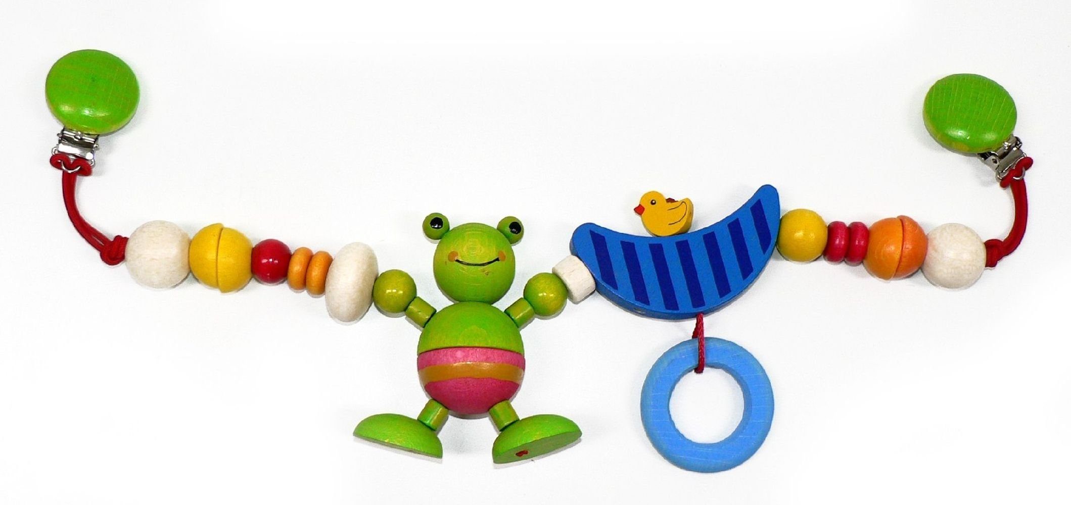 HESS SPIELZEUG Kinderwagenkette Babyspielzeug Kinderwagenkette Frosch mit Ente BxLxH 520x40x100mm NEU