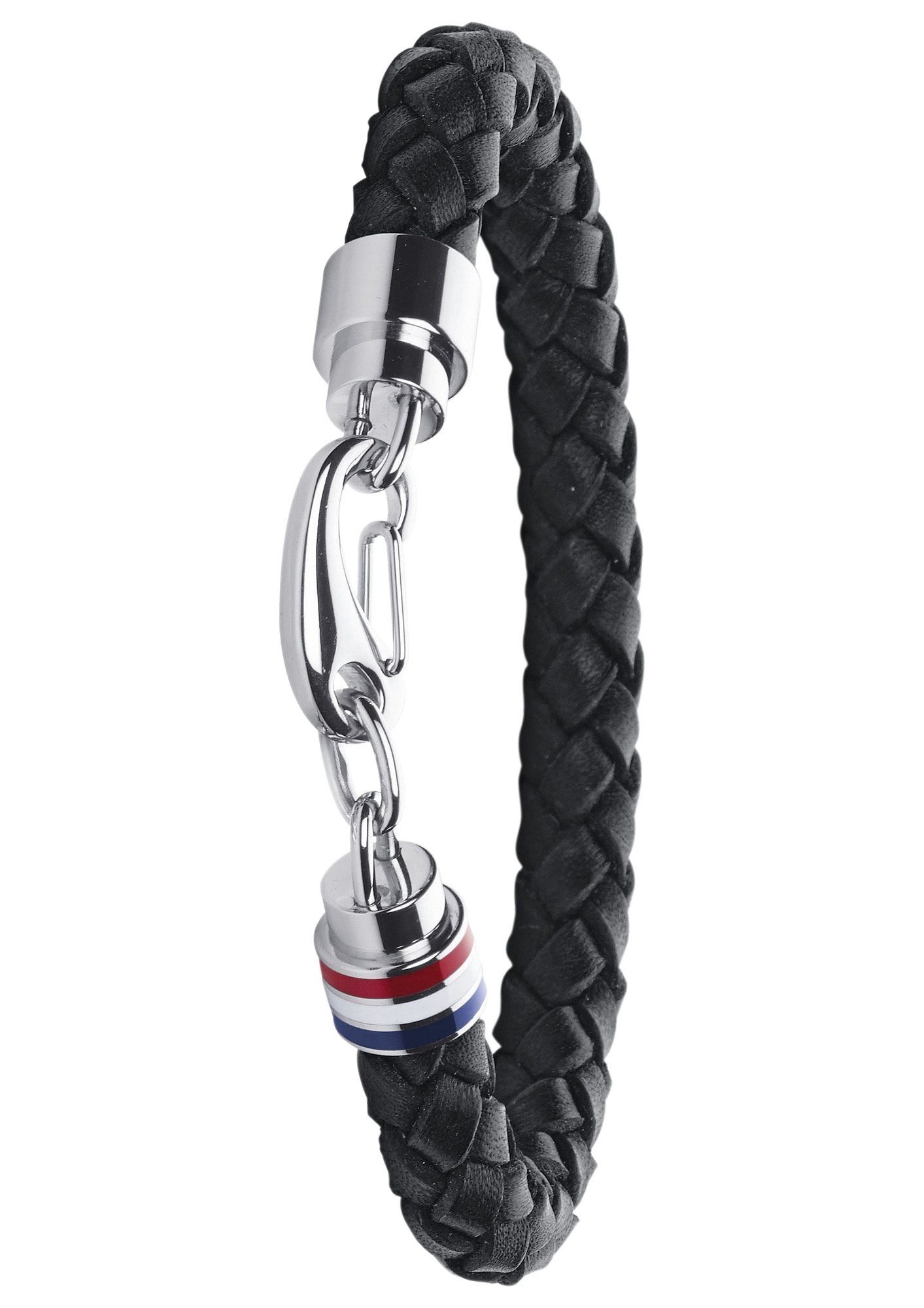 Tommy Hilfiger Armband Schmuck Edelstahl Armschmuck Lederarmband, zu Hoodie,  Shirt, Jeans, Sneaker, Tommy Jeans!, Gesamtlänge ca. 22 cm, Innenumfang ca.  19 cm